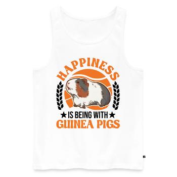 Guinea Pig Lucky Guinea Pig Guinea Pig - Men's Premium Organic Tank Top - white - Front - AI Model Male 178 light (178cm)