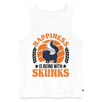 Le bonheur, c’est d’être avec Skunks Skunk - Débardeur bio Premium Homme - blanc - Devant - Michal (187cm)