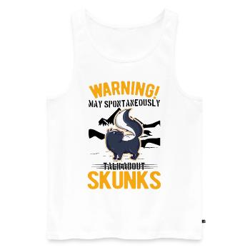 Warnung Stinktier Besitzer Skunk - Männer Premium Bio Tank Top - Weiß - Vorne - AI Model Male 178 light (178cm)