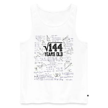 Square Root of 144 Math Nerd 12th Birthday - Men's Premium Organic Tank Top - white - Front - Michal (187cm)