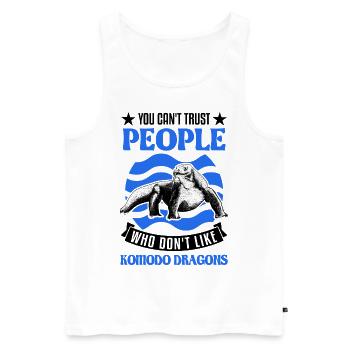 Komodowaran Komodo Dragon Waran - Männer Premium Bio Tank Top - Weiß - Vorne - Michal (187cm)