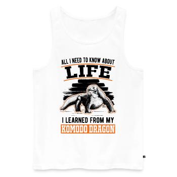 Komodowaran Komododrache Waran - Männer Premium Bio Tank Top - Weiß - Vorne - AI Model Male 178 light (178cm)