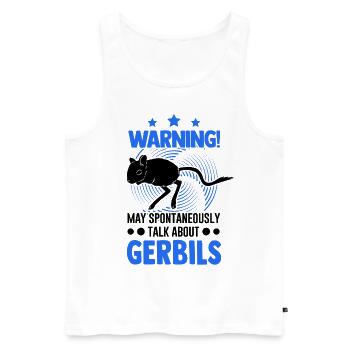 Warning Gerbil racing rat gerbil - Men's Premium Organic Tank Top - white - Front - AI Model Male 178 light (178cm)