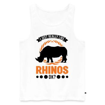 I just really like Rhinos Rhinozeros Nashorn - Männer Premium Bio Tank Top - Weiß - Vorne - Michal (187cm)
