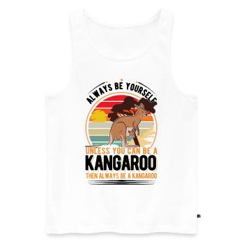 Always be yourself Kangaroo Australia Kangaroo - Men's Premium Organic Tank Top - white - Front - Michal (187cm)