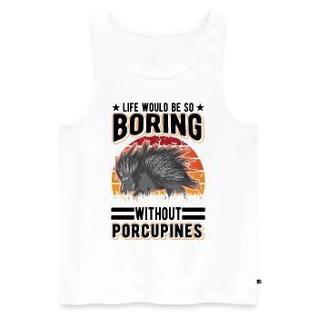 Porc-épic Cadeau Porc-épic - Débardeur bio Premium Homme - blanc - Devant - Michal (187cm)