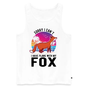 I can't I have plans with my Fox Fuchs - Men's Premium Organic Tank Top - white - Front - Michal (187cm)