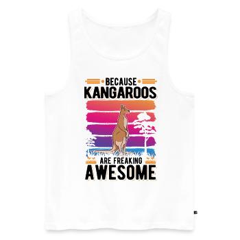 Because Kangaroos are freaking awesome Känguru - Männer Premium Bio Tank Top - Weiß - Vorne - Michal (187cm)