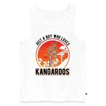 Australian Kangaroo Young Kangaroo - Men's Premium Organic Tank Top - white - Front - Michal (187cm)