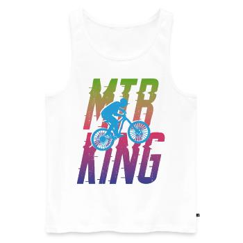 Enduro MTB Mountain Bike Riding - Männer Premium Bio Tank Top - Weiß - Vorne - Michal (187cm)
