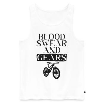Enduro MTB Mountain Bike Riding - Männer Premium Bio Tank Top - Weiß - Vorne - Michal (187cm)