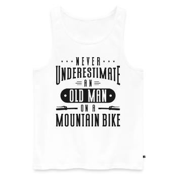 Enduro VTT VTT Équitation - Débardeur bio Premium Homme - blanc - Devant - Michal (187cm)