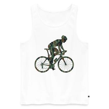 Drôle de vélo de route à vélo - Débardeur bio Premium Homme - blanc - Devant - Michal (187cm)