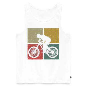 Enduro VTT VTT Équitation - Débardeur bio Premium Homme - blanc - Devant - Michal (187cm)