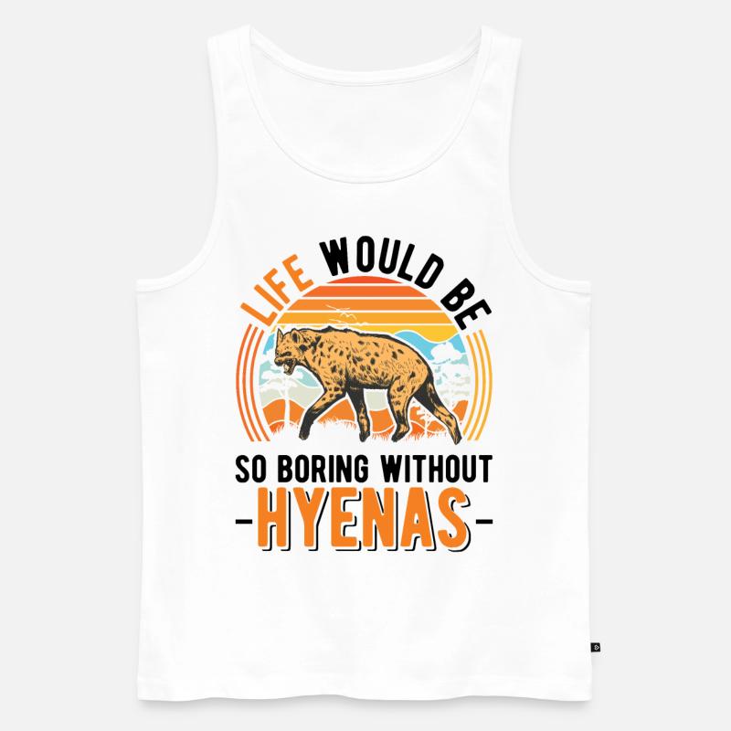 Hyäne Geschenk Erdwolf Hyena - Männer Premium Bio Tank Top - Weiß