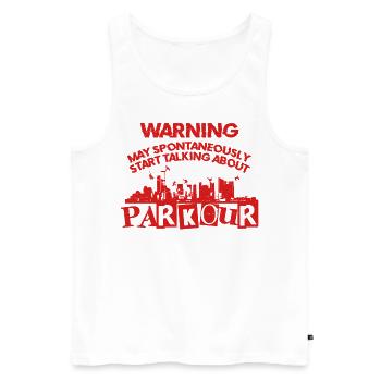 Parkour Free Running Traceur - Men's Premium Organic Tank Top - white - Front - AI Model Male 178 light (178cm)