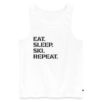 Ski - manger. Dormir. ski. répéter. - Débardeur bio Premium Homme - blanc - Devant - Michal (187cm)