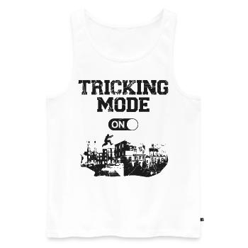 Parkour Free Running Traceur - Débardeur bio Premium Homme - blanc - Devant - AI Model Male 178 light (178cm)