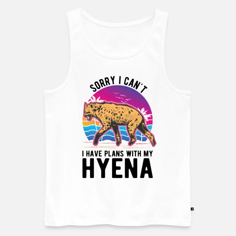 Hyäne Geschenk Erdwolf Hyena - Männer Premium Bio Tank Top - Weiß