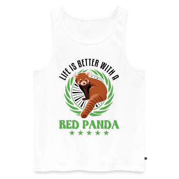La vie est meilleure avec un panda roux roter panda - Débardeur bio Premium Homme - blanc - Devant - Michal (187cm)