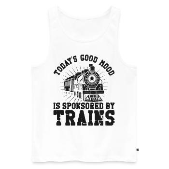 Steam Train Driver Trainspotting - Männer Premium Bio Tank Top - Weiß - Vorne - Michal (187cm)