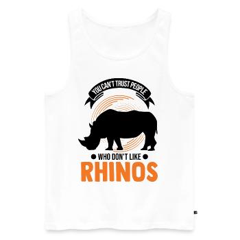 Rhinocéros Cadeau Rhinocéros - Débardeur bio Premium Homme - blanc - Devant - Michal (187cm)