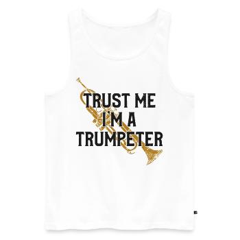 Trumpet Player Vintage Trust Me - Männer Premium Bio Tank Top - Weiß - Vorne - Michal (187cm)