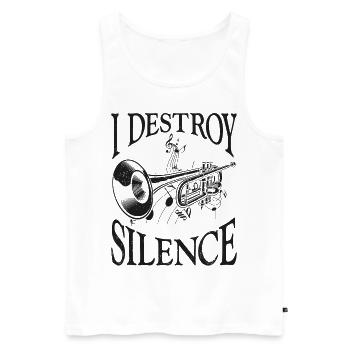 Trompettiste Vintage I Destroy - Débardeur bio Premium Homme - blanc - Devant - Michal (187cm)