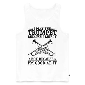 Trumpet Player Vintage I Play The - Männer Premium Bio Tank Top - Weiß - Vorne - Michal (187cm)