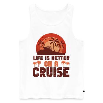 Croisière Vacances Rétro Life Est - Débardeur bio Premium Homme - blanc - Devant - Michal (187cm)