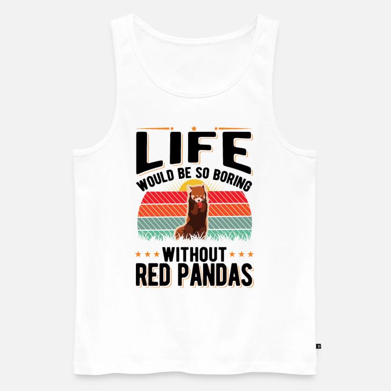 Roter Panda Geschenk - Männer Premium Bio Tank Top - Weiß