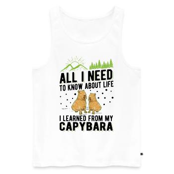 Capybara Wasserschwein Capibara - Men's Premium Organic Tank Top - white - Front - AI Model Male 178 light (178cm)