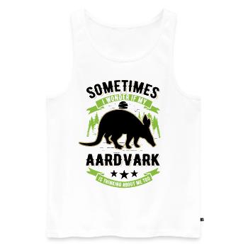 Aardvark Gift Aardvark - Men's Premium Organic Tank Top - white - Front - Michal (187cm)