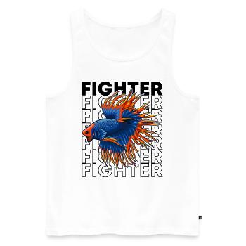Betta Fish Siamesischer Kampffisch im Stil der 80er Jahre - Männer Premium Bio Tank Top - Weiß - Vorne - Michal (187cm)