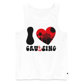 Cruise Ship Vacation Heart I Love - Men's Premium Organic Tank Top - white - Front - Michal (187cm)