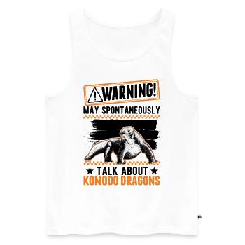 Warnung Komodowaran Waran Komododrache - Männer Premium Bio Tank Top - Weiß - Vorne - Michal (187cm)