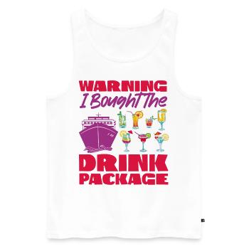 Cruise Ship Vacation Drink Package - Men's Premium Organic Tank Top - white - Front - Michal (187cm)
