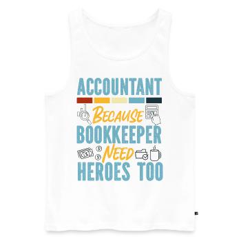 Accountant Bookkeeper Accounting - Men's Premium Organic Tank Top - white - Front - AI Model Male 178 light (178cm)