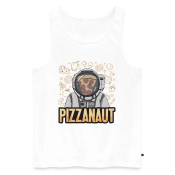 Pizzanaut design for a hobby pizza baker - Men's Premium Organic Tank Top - white - Front - AI Model Male 178 light (178cm)