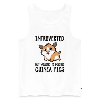 Introverted But Willing To Discuss Guinea Pigs Ani - Männer Premium Bio Tank Top - Weiß - Vorne - Michal (187cm)