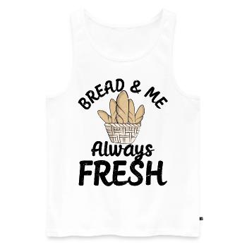 Funny bread baker - Men's Premium Organic Tank Top - white - Front - AI Model Male 178 light (178cm)