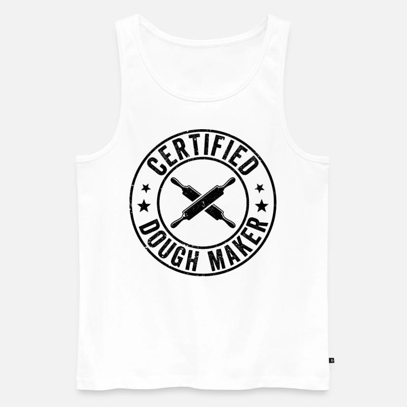 Lustiger Brotbacken-Bäcker - Männer Premium Bio Tank Top - Weiß