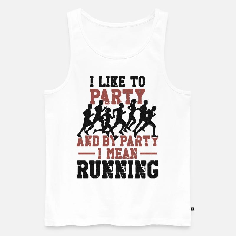 Running Runner Half Marathon - Männer Premium Bio Tank Top - Weiß
