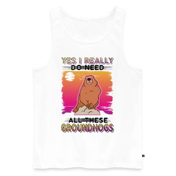 Murmeltier Groundhog Day Waldmurmeltier - Männer Premium Bio Tank Top - Weiß - Vorne - AI Model Male 178 light (178cm)