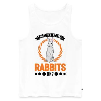 I just really like Rabbits Hase Kaninchen - Männer Premium Bio Tank Top - Weiß - Vorne - AI Model Male 178 light (178cm)