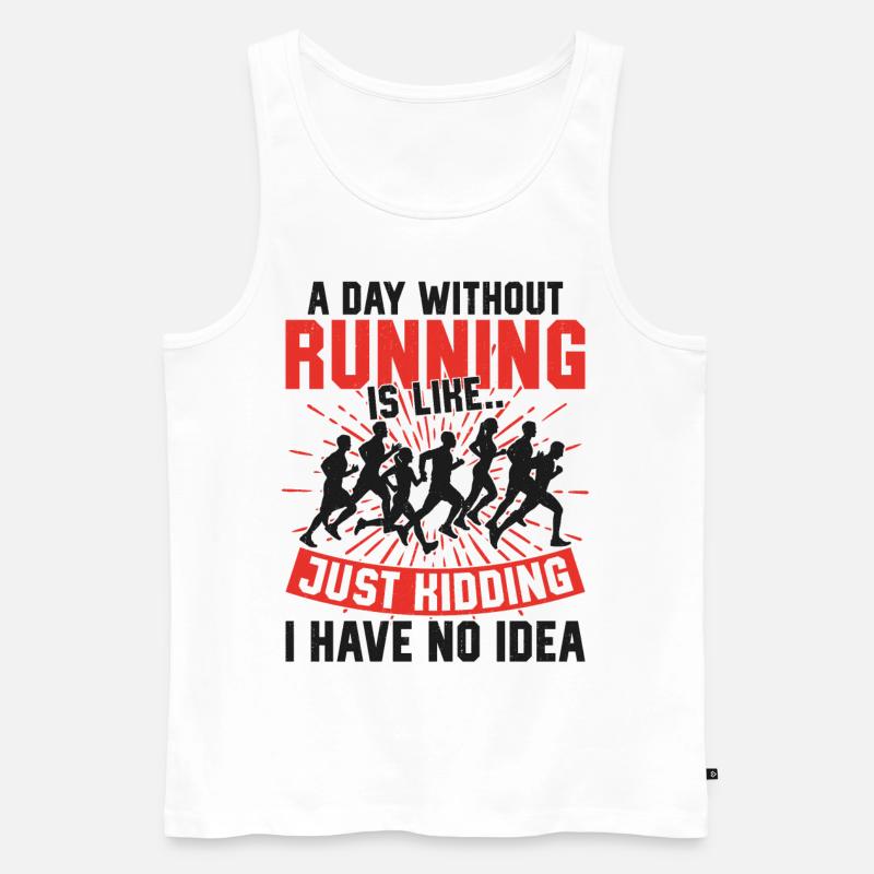 Running Runner Half Marathon - Männer Premium Bio Tank Top - Weiß