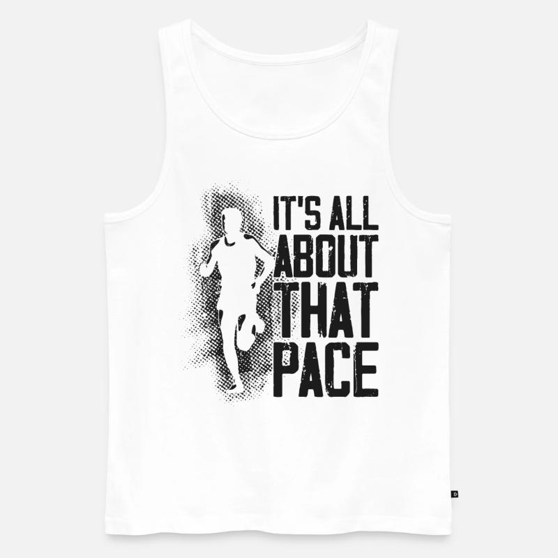Running Runner Half Marathon - Männer Premium Bio Tank Top - Weiß
