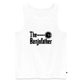Der Banjo Vater Musiker Gitarre Bluegrass Banjo - Männer Premium Bio Tank Top - Weiß - Vorne - AI Model Male 178 light (178cm)