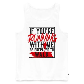 Running Runner Half Marathon Slow - Men's Premium Organic Tank Top - white - Front - AI Model Male 178 light (178cm)