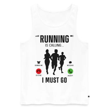 Running Runner Half Marathon Téléphone - Débardeur bio Premium Homme - blanc - Devant - Michal (187cm)
